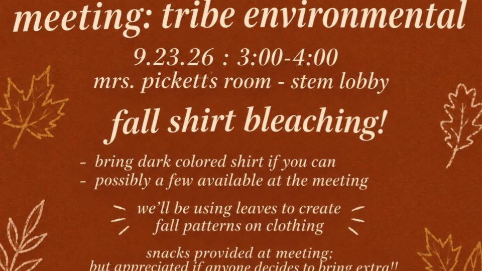 tribe environmental club meeting
